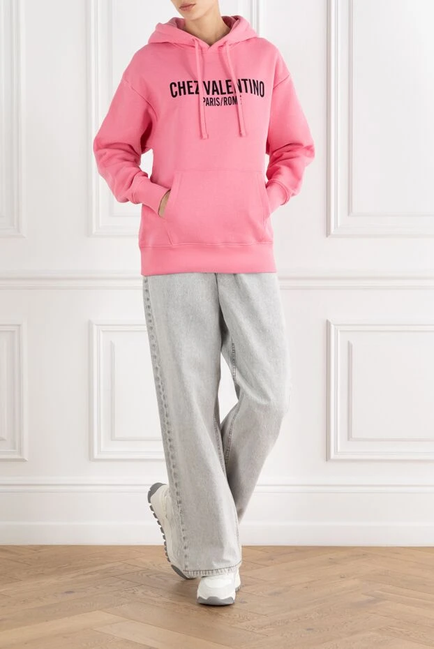Valentino chez pink women's cotton hoodie 188182 - photo 2