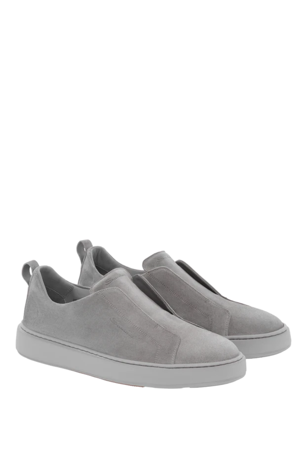 Santoni grey suede slip-on sneakers for men 188189 - photo 3