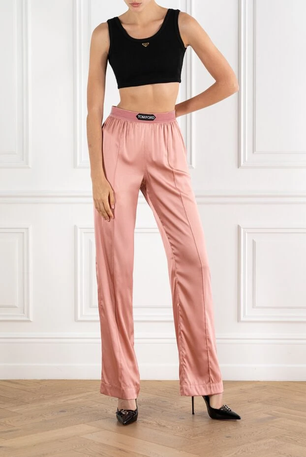 Tom Ford pink viscose trousers for women 188211 - photo 2