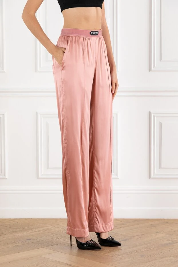 Tom Ford pink viscose trousers for women 188211 - photo 3
