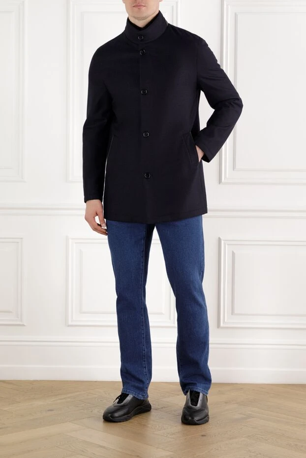 Enrico Mandelli warm soft cashmere and wool jacket blue men's 188242 - photo 2
