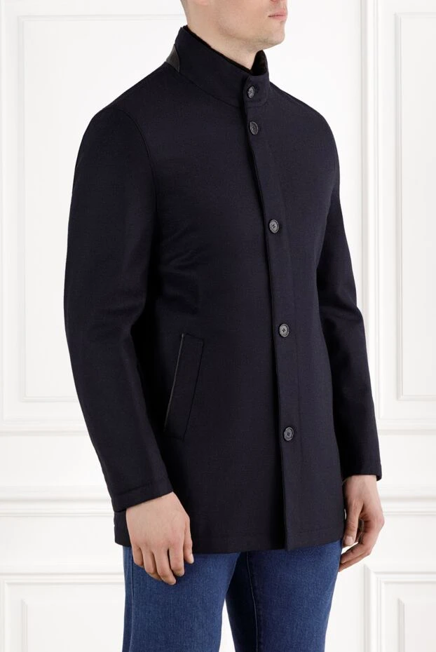 Enrico Mandelli warm soft cashmere and wool jacket blue men's 188242 - photo 3