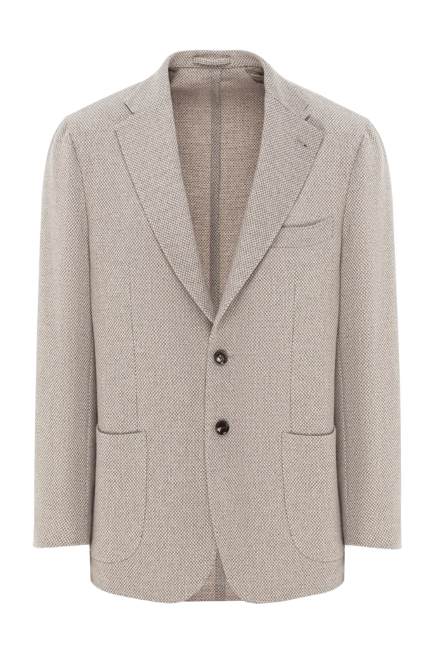 Enrico Mandelli однобортний піджак з м'якого кашеміру світло-бежевого кольору. 188259 - фото 1