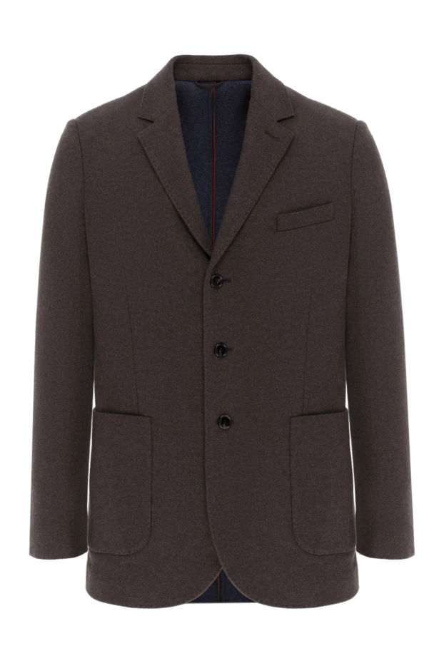 Enrico Mandelli кашеміровий піджак темно-шоколадний на трьох гудзиках чоловічий 188262 - фото 1