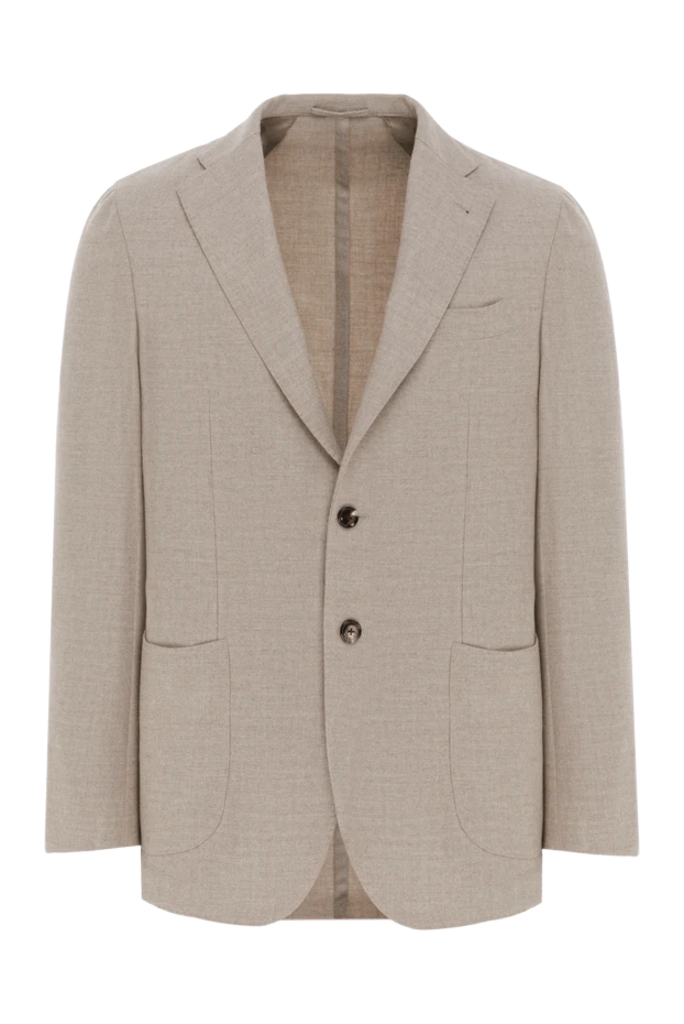 Enrico Mandelli sand-colored wool and cashmere jacket with patch pockets 188264 - photo 1