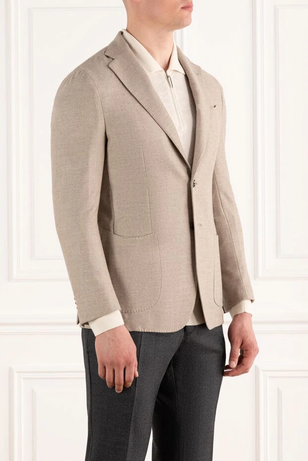 Enrico Mandelli sand-colored wool and cashmere jacket with patch pockets 188264 - photo 3