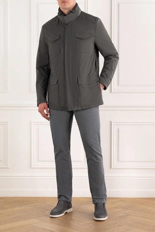 Enrico Mandelli куртка чоловіча в стилі танкер зеленого кольору 188271 - фото 2