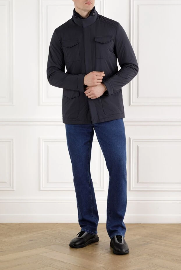 Enrico Mandelli куртка чоловіча в стилі танкер синього кольору 188272 - фото 2