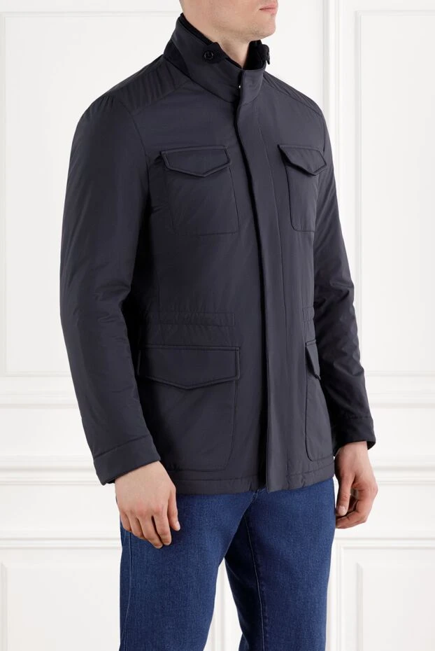 Enrico Mandelli куртка чоловіча в стилі танкер синього кольору 188272 - фото 3