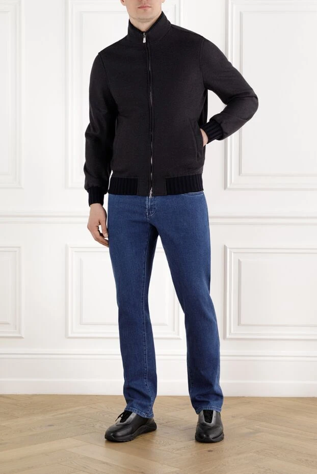 Enrico Mandelli men's cashmere jacket blue with zipper 188287 - photo 2
