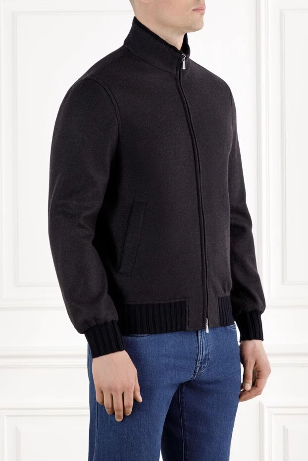 Enrico Mandelli men's cashmere jacket blue with zipper 188287 - photo 3