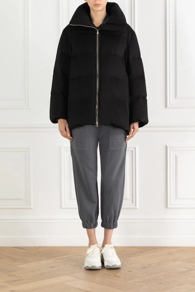 Enrico Mandelli black cashmere down jacket for women with a high collar 188292 - photo 2