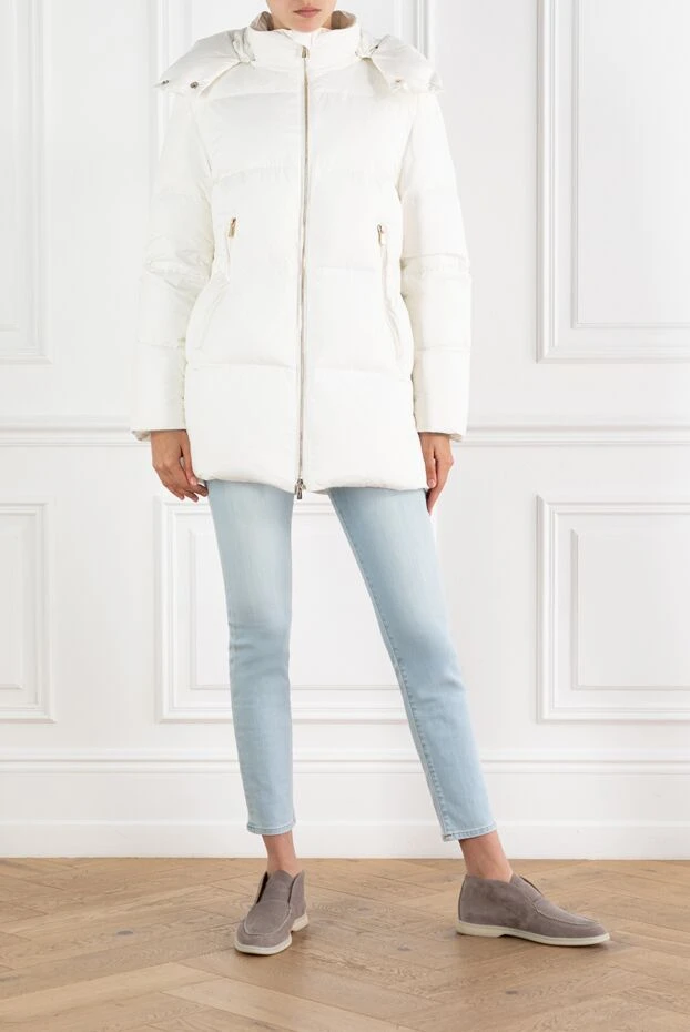 Enrico Mandelli white women's down jacket with a hood 188294 - photo 2