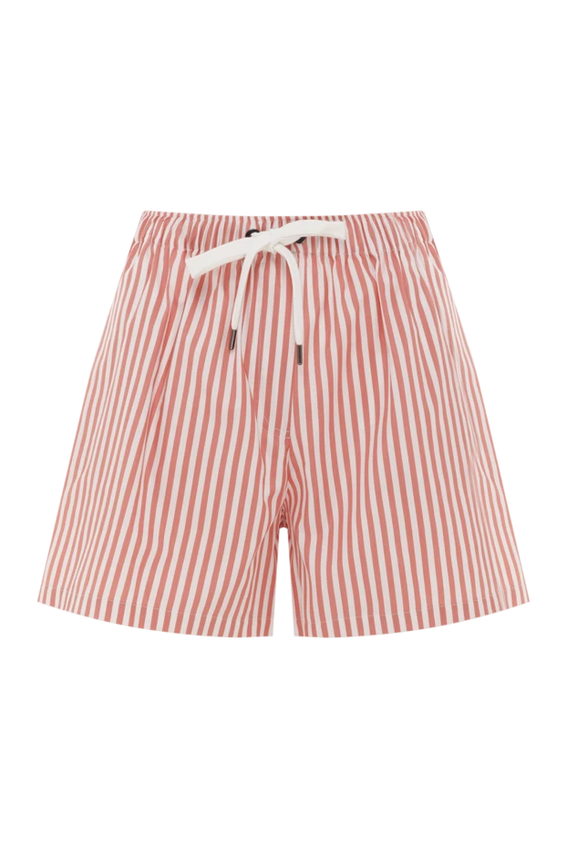 Striped cotton and silk shorts red women - photo 1