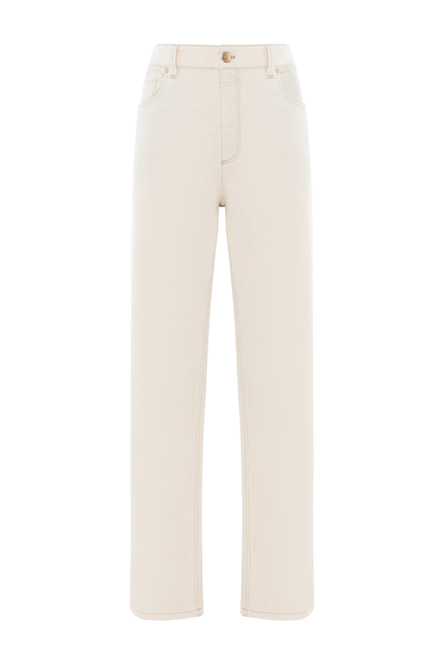 Brunello Cucinelli white cotton jeans with monil chain women 188311 - photo 1