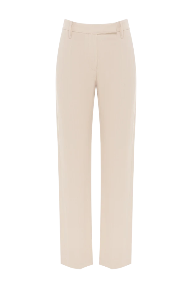 Beige Women's Trousers with Monil Chain