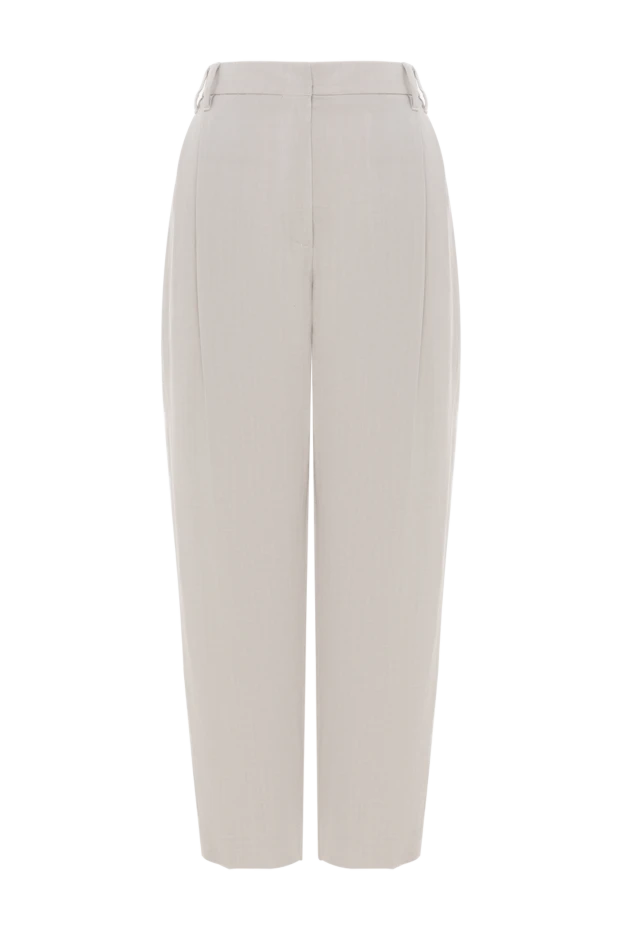 Loose trousers in viscose-linen twill with Monil chain
