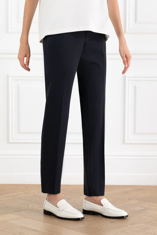 Brunello Cucinelli синие узкие брюки с цепочкой мониль женские 188332 - фото 3