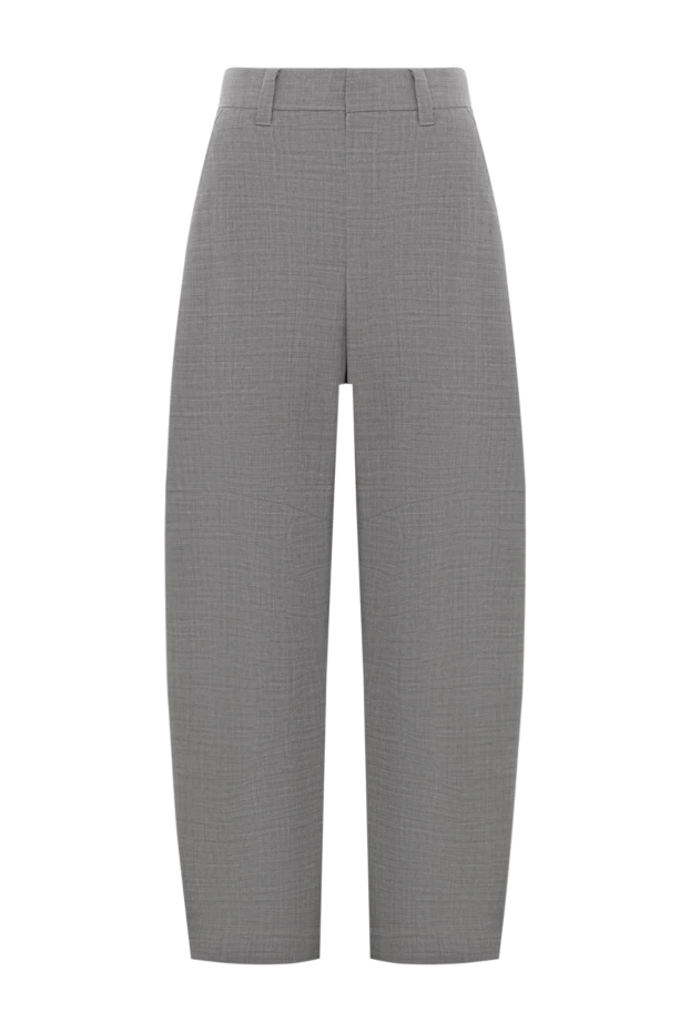 Brunello Cucinelli wide gray wool trousers for women 188336 - photo 1