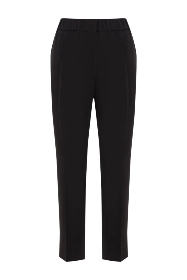 Brunello Cucinelli black women's trousers with elastic waistband 188337 - photo 1