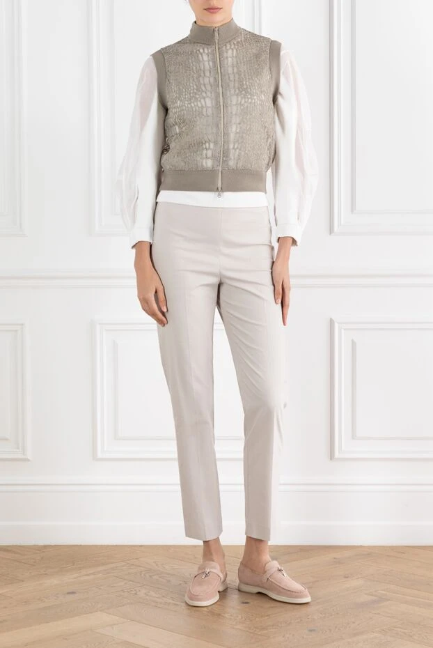 Brunello Cucinelli silk bomber vest with paillette crocodile embroidery 188355 - photo 2