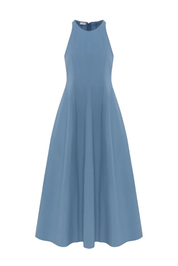 Brunello Cucinelli blue cotton sleeveless dress 188360 - photo 1