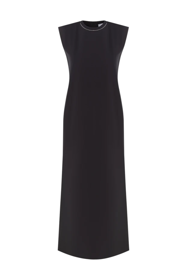 Brunello Cucinelli black women's sleeveless dress with collar trim 188365 - photo 1