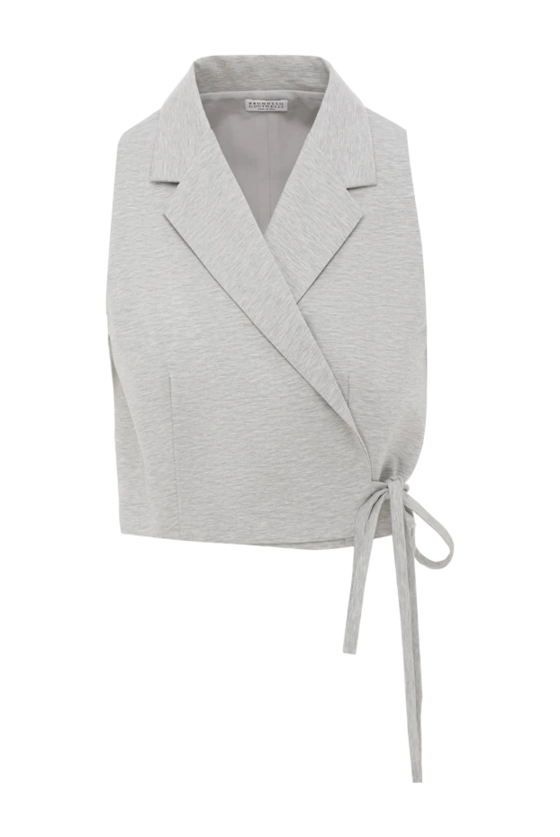 Women's gray melange tie top - photo 1