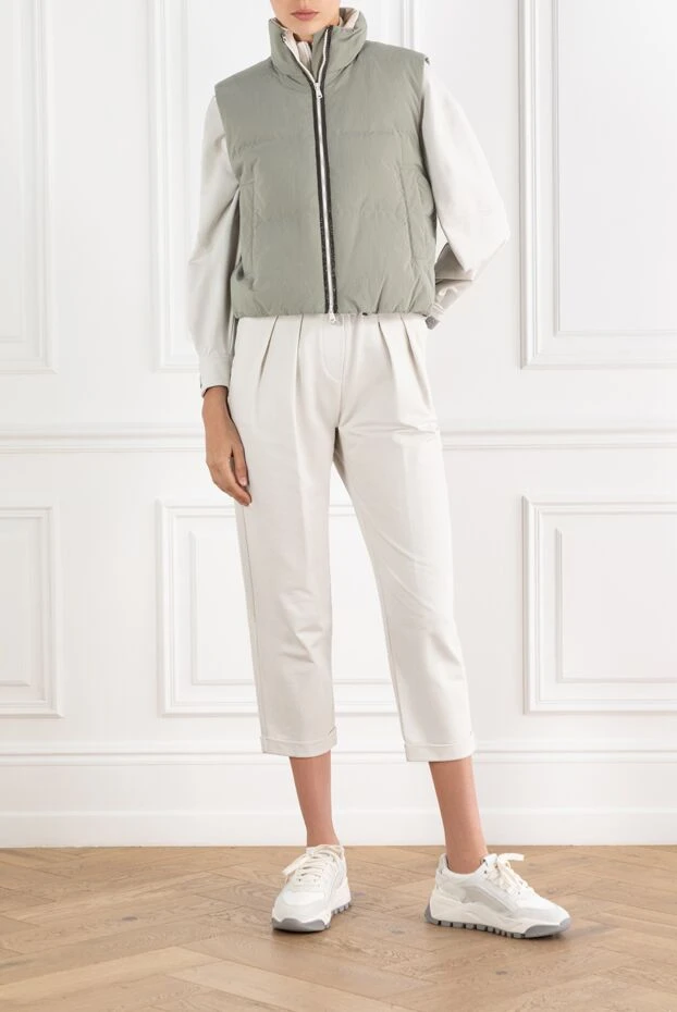 Brunello Cucinelli пуховий жилет на блискавці з високим коміром 188399 - фото 2