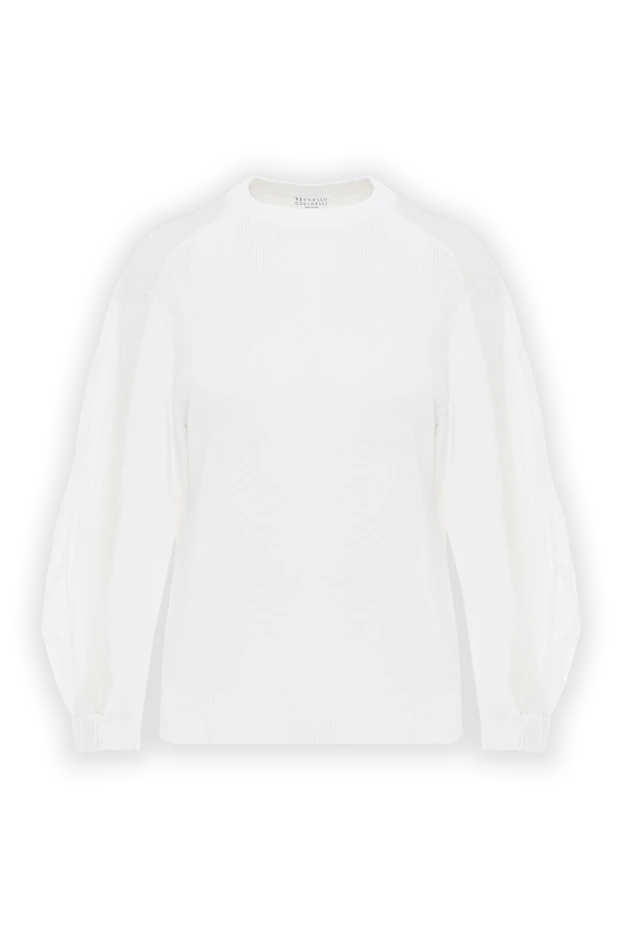 White ribbed cotton jumper