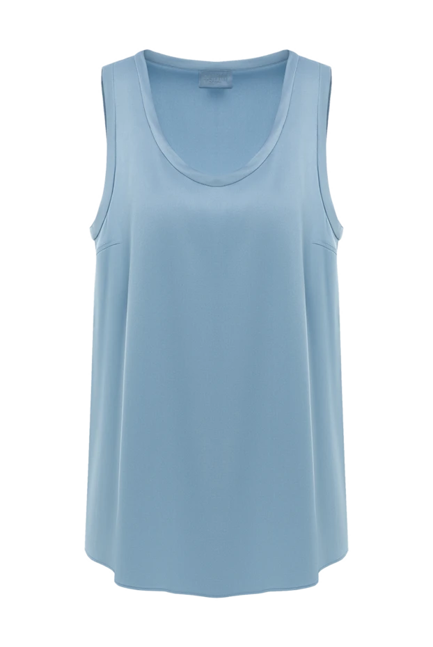 Brunello Cucinelli blue elastic silk satin top 188458 - photo 1