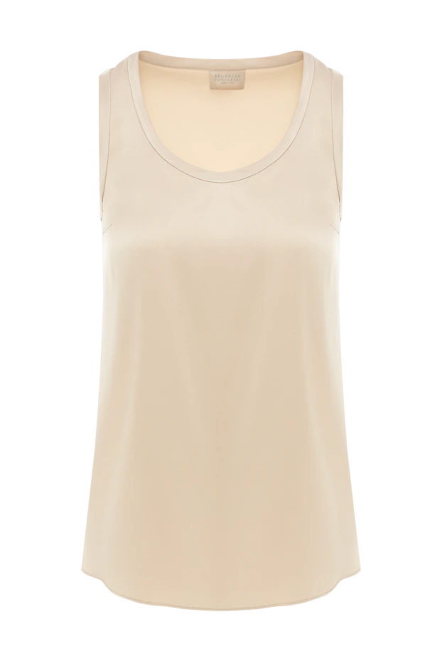 Brunello Cucinelli beige elastic silk satin top 188460 - photo 1