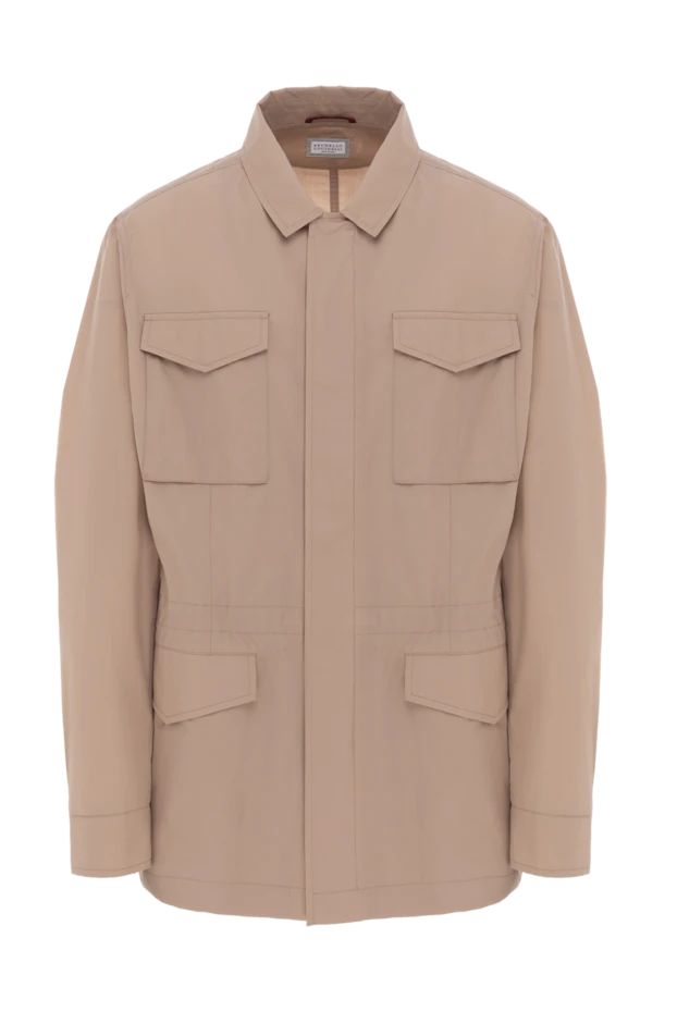 Легкий тренч бежевый мужской с накладными карманами - фото 1