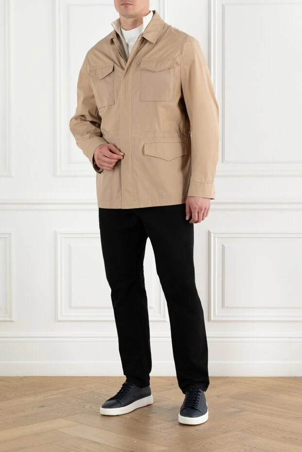 Brunello Cucinelli lightweight beige men's trench coat with patch pockets 188673 - photo 2