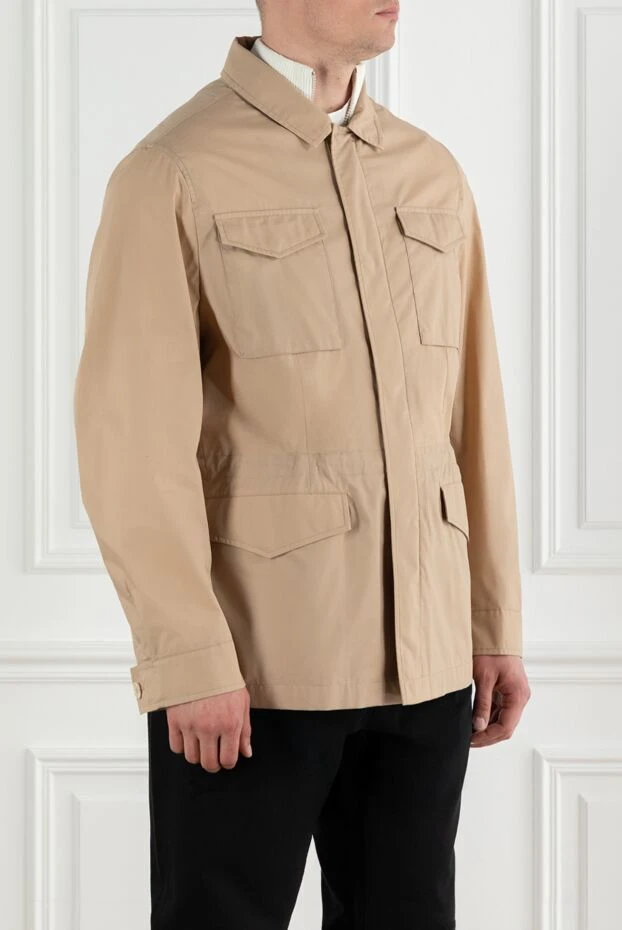 Brunello Cucinelli lightweight beige men's trench coat with patch pockets 188673 - photo 3