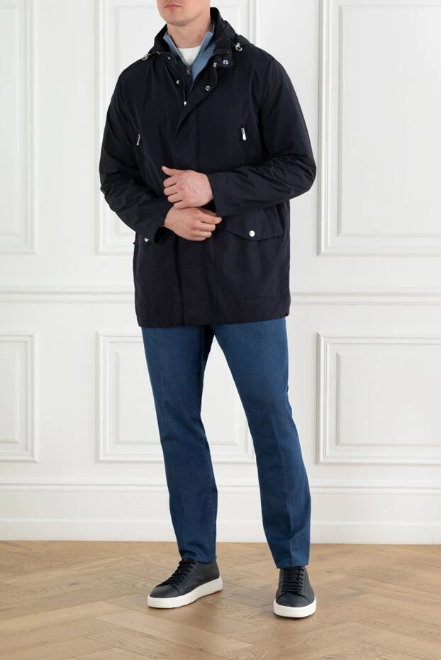 Brunello Cucinelli waterproof jacket with removable hood blue 188674 - photo 2