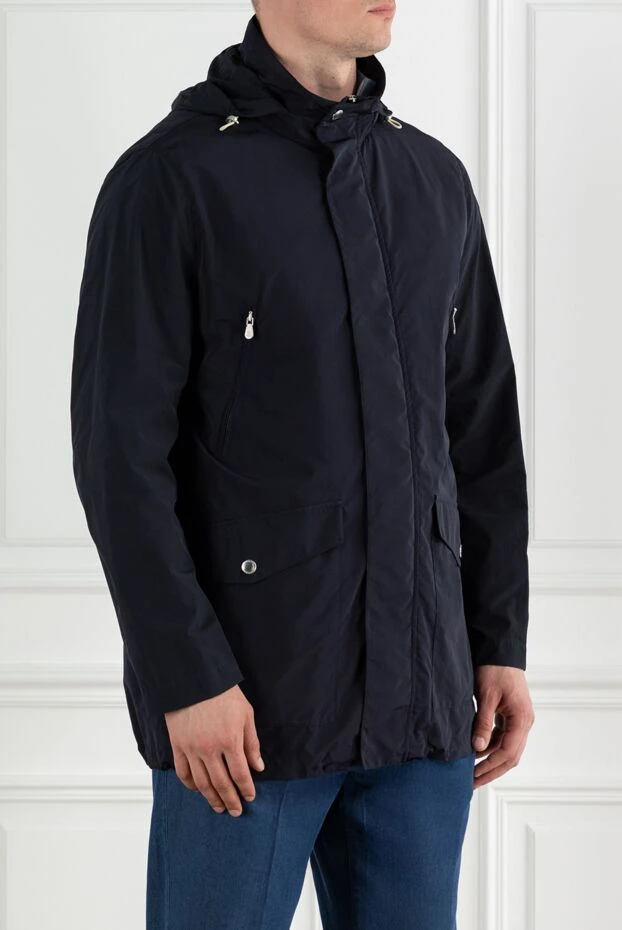 Brunello Cucinelli waterproof jacket with removable hood blue 188674 - photo 3