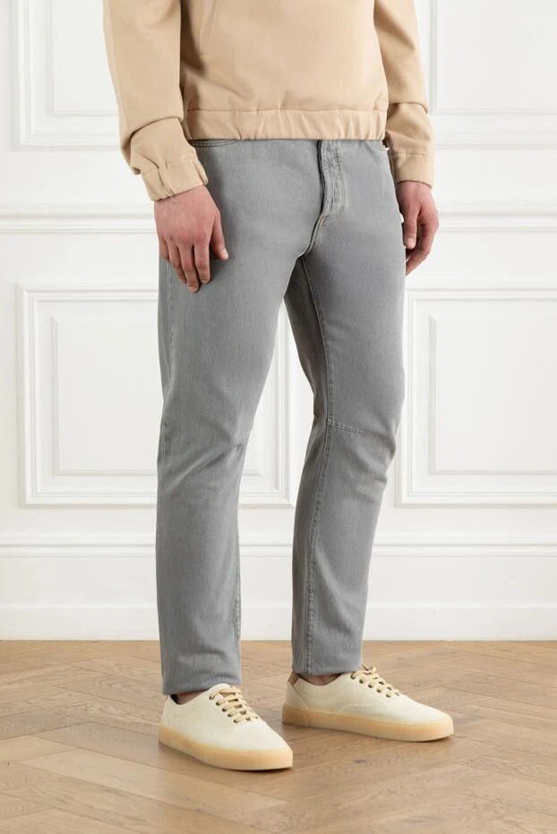 Brunello Cucinelli men's gray five pocket cotton jeans 188682 - photo 3