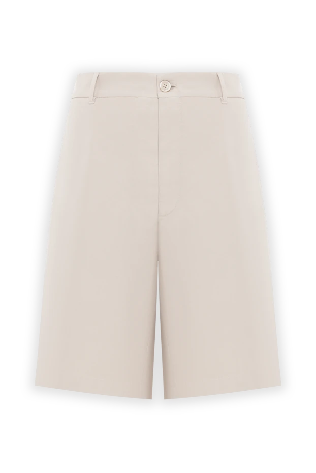 Men's Beige Cotton Bermuda Shorts