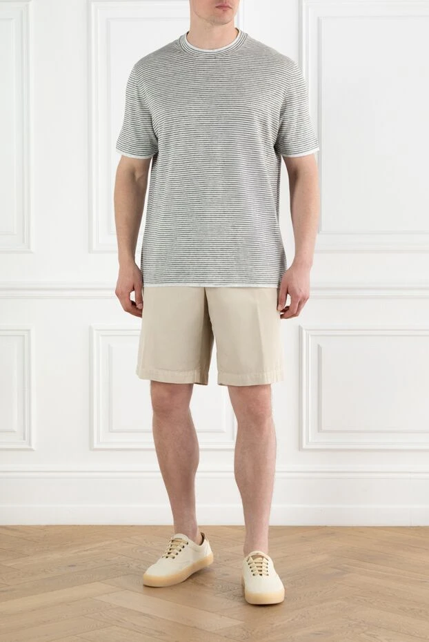 Brunello Cucinelli men's beige cotton bermuda shorts 188687 - photo 2