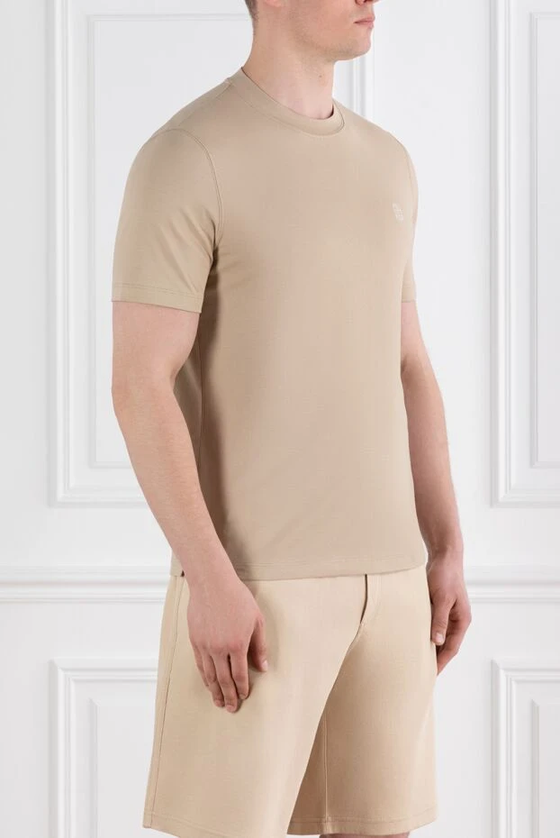 Brunello Cucinelli cotton jersey crew neck logo t-shirt beige 188696 - photo 2