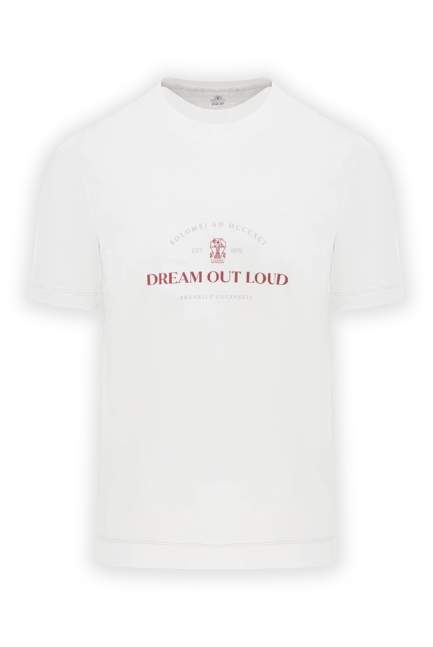 Men's white cotton t-shirt with logo