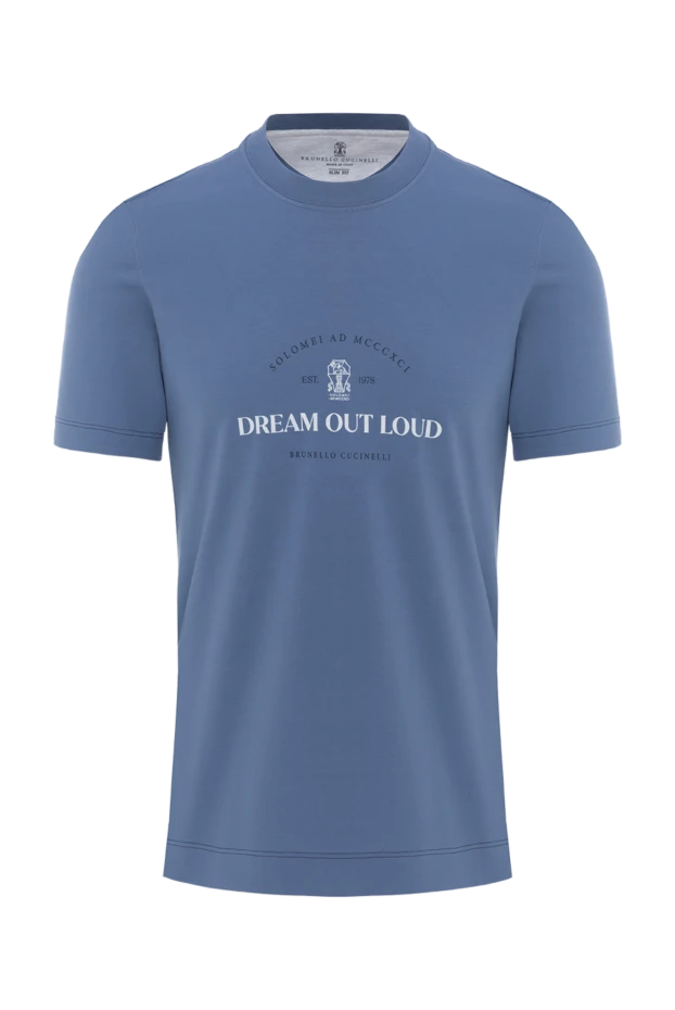 Blue Cotton Jersey T-Shirt with Dream Out Print