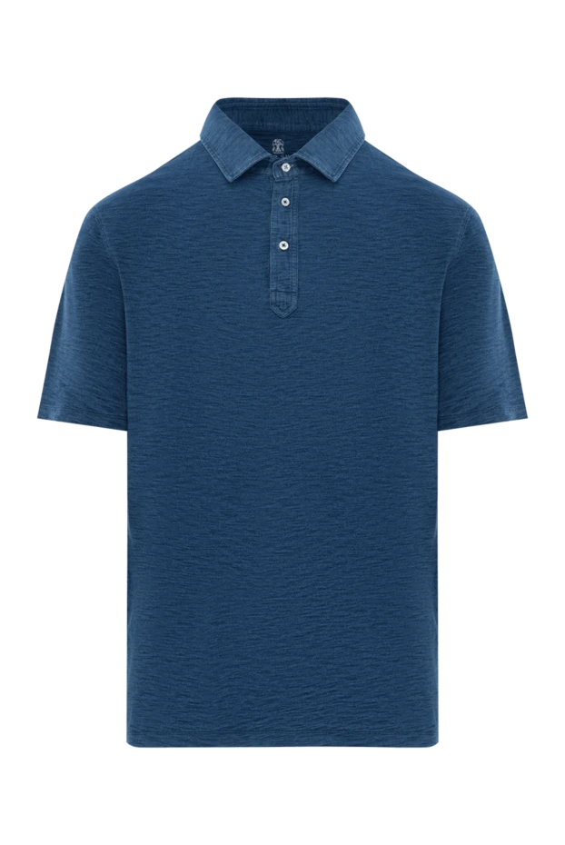 Men's Blue Cotton Polo Shirt
