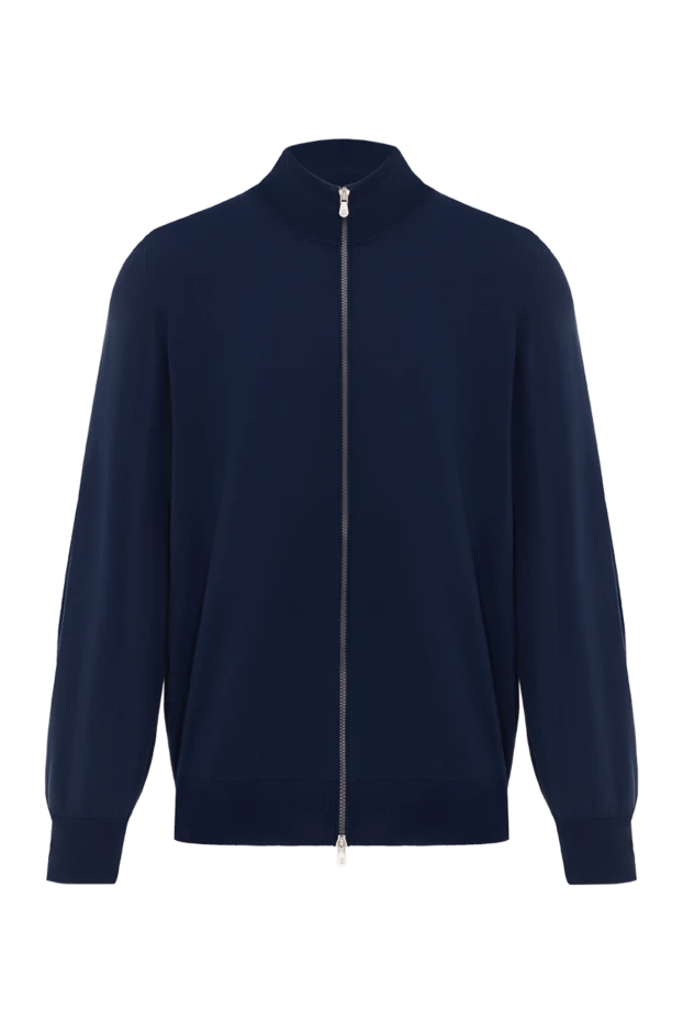 Men's cotton cardigan in dark blue