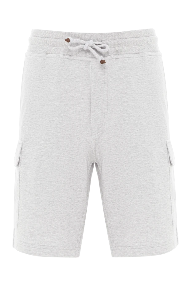Cotton and linen bermuda shorts with cargo pockets gray