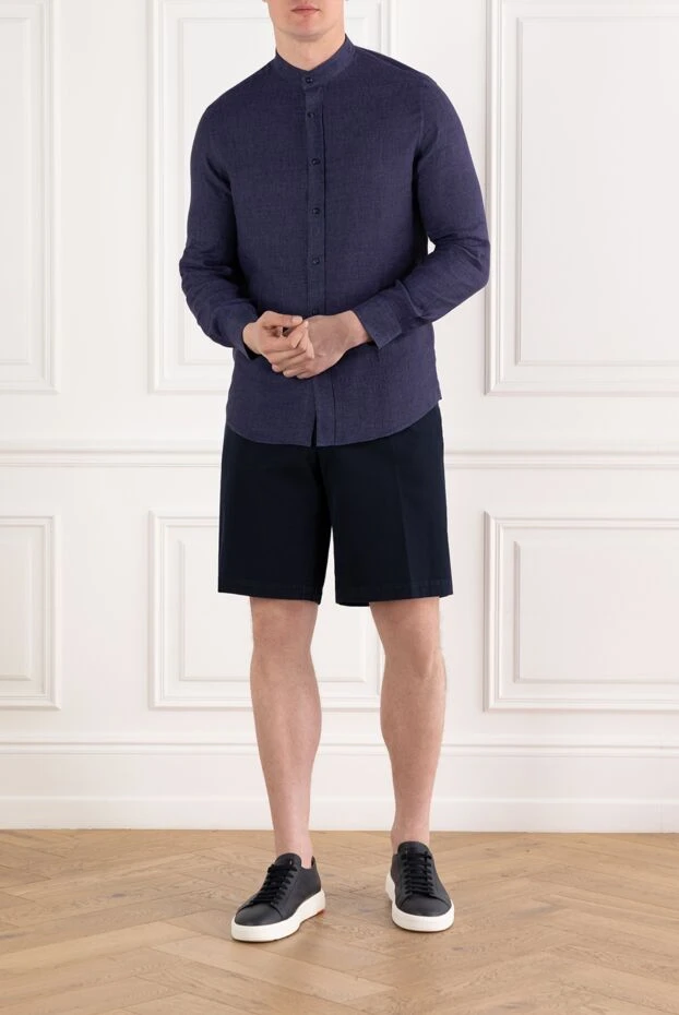 Brunello Cucinelli blue men's cotton bermuda shorts 188810 - photo 2