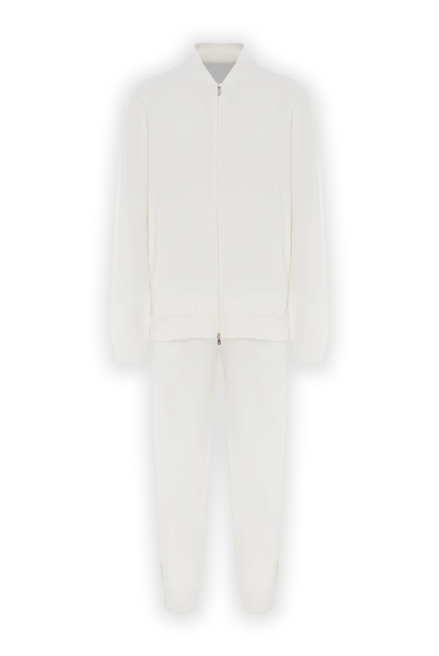 White cotton tracksuit with zip