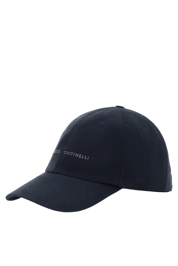 Brunello Cucinelli baseball cap with embroidered logo blue men's cotton 188837 - photo 3