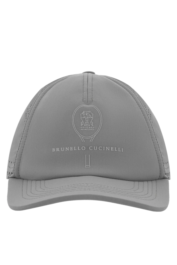 Elastic nylon baseball cap with logo gray